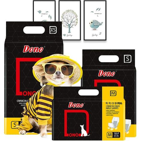 Dono Disposable Carbon Dog Diapers for Dogs, (S 22count) Including Super Absorbent Diapers (1/4)