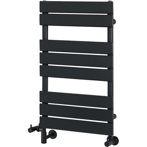 Milano Lustro Black Flat Panel Dual Fuel Electric Heated Towel Rail Radiator - 825mm x 450mm (1/5)