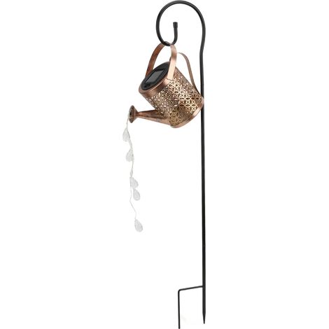 Arrosoir solaire IP65 étanche Lampe de jardin décorative en fer Lanterne à piquer économie d’énergie Lumière extérieure (1/5)