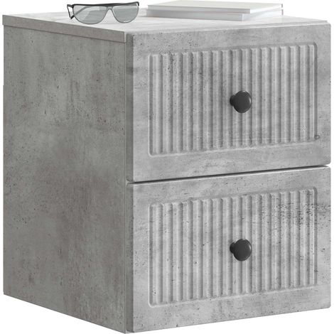 Maison Exclusive - Mobiletto da notte a muro Grigio Cemento 33 x 34,5 x 40 cm (1/5)