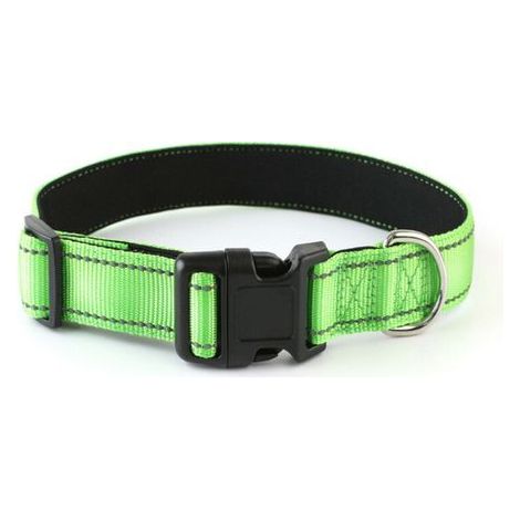 Fournitures pour animaux de compagnie Colliers en tissu reflechissants Chiens Colliers de bouton de tete de chat Colliers (Vert, XL:2.542-70cm) (1/3)