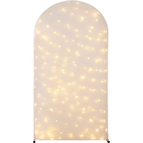 Arche lumineuse avec filet de pêche LED, décoration d'ambiance clignotante nocturne, arche pour mariage en extérieur (blanche avec lumières - 200 x 100 cm, cadre non compris) (1/2)