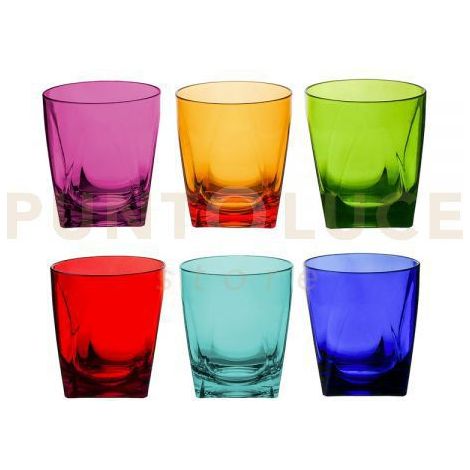 TUMBLER BICCHIERI BASSI SET 6 PEZZI MULTICOLOR