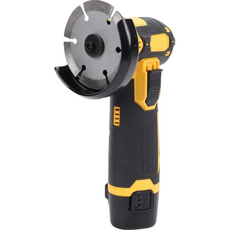 [JAMAIS UTILISÉ]Mini meuleuse d'angle sans balais, polisseuse électrique 12 V sans fil avec 6 lames et 2 batteries 1500 mAh. Poignée ergonomique pour couper, meuler et polir. Prise US. (1/4)