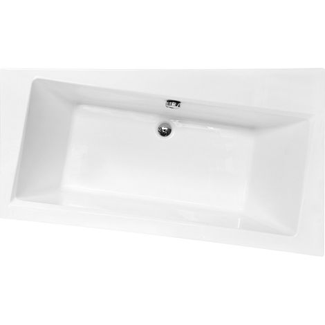 Baignoire asymétrique Droite - INFINITY - 160 x 100 - avec Tablier - Repose Tête OFFERT (1/5)