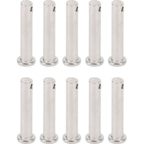 Lot de 10 goupilles à chape rondes à tête plate en acier inoxydable 304 pour pièces mobiles linéaires, M8x40 mm (1/5)