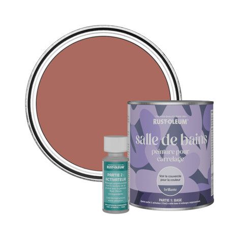 Peinture pour Carrelage de Salle de Bain, Finition Brillante - Saumon 750ml (1/3)