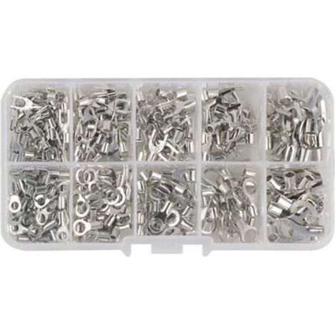 Packung mit 320 unisolierten Crimp-Kabelschuhen – Klemmen- und Gabelverbinder – Einfache Anwendung – Unisoliertes Zubehör