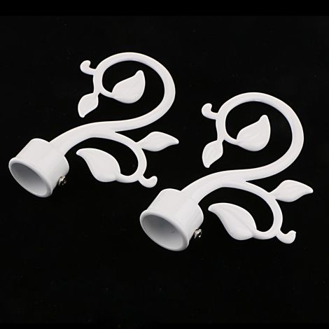 2pcs Tringle à Rideau Se Termine La Tête De Pôle De Draperie Pour Le Diamètre. Feuille De Tige 28mmBlanc (1/5)