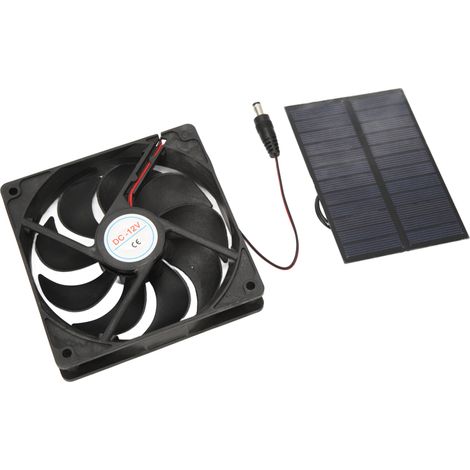 Kit de ventilateur solaire extérieur en silicium monocristallin pour caravanes, camping-cars, toilettes et niches pour animaux, 12 V, 3 W (1/5)