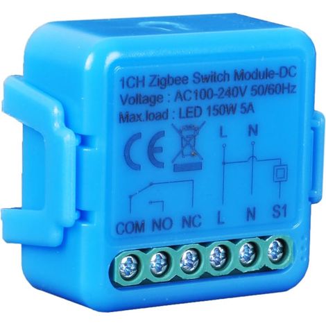 Module de Commutation ZigBee à Contact Sec Intelligent DIY Relais pour Maison Intelligente DC12/24 V AC100-240 V Fonctionne avec (1) (1/5)