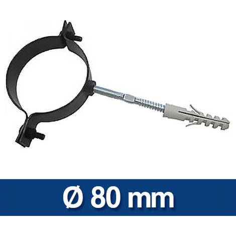 FASCETTA COLLARE PER TUBI TUBO STUFA A PELLET D. 80 NERO (27222)