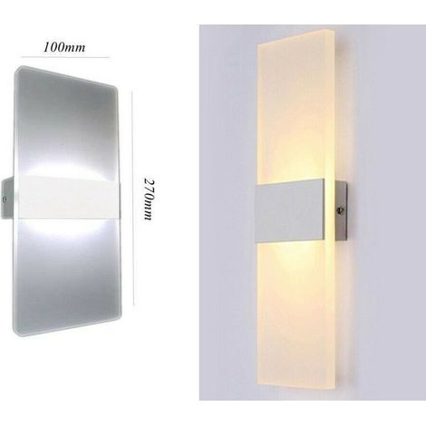 APPLIQUE LED DA PARETE MURO LAMPADA 6500K 16W LUCE FREDDA CASA ARREDO MODERNO