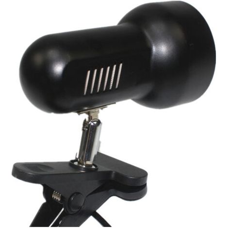 Lampe à panneau plat avec support rotatif à 360° et fixation par pince — Douille E27 avec cordon et interrupteur intégré — Pour tortues et aquariums — Prise européenne (Noir) (1/5)
