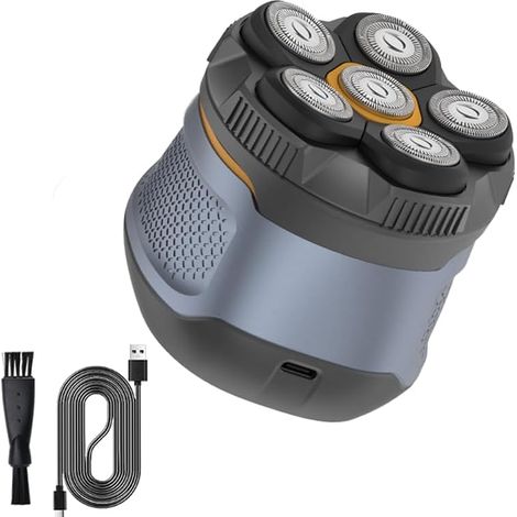Rasoir Tete Chauve Homme, 6D Rasoir Électrique Homme, rasoir electriques hommes cheveux sans Fil avec Chargement USB-C (1/5)