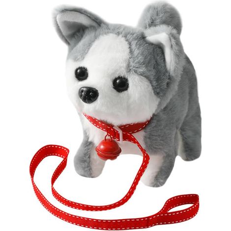 Chiot Husky en peluche électronique interactif - Marche, aboie, remue la queue, s'étire, convient aux tout-petits. Husky femellechien husky (1/5)