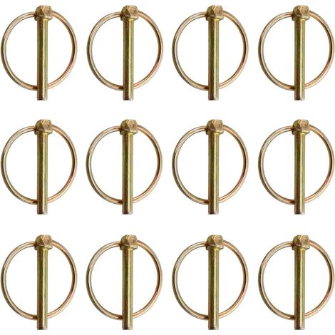 12 Piece M4.5 Bushing Pin, Goupilles Clips, Goupille Agricole, Goupilles de Sécurité Rondes, Goupilles Clips Agricoles avec Anneau, Goupille de Sécurité, Goupille D'attache Rapide, pour Tracteurs (1/5)
