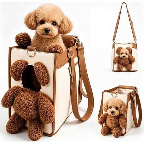 Sac de transport pour chien - Charge maximale : 7 kg - 38 x 23 x 18,5 cm - Sac de transport pour peluche - Écharpe de portage (1/5)