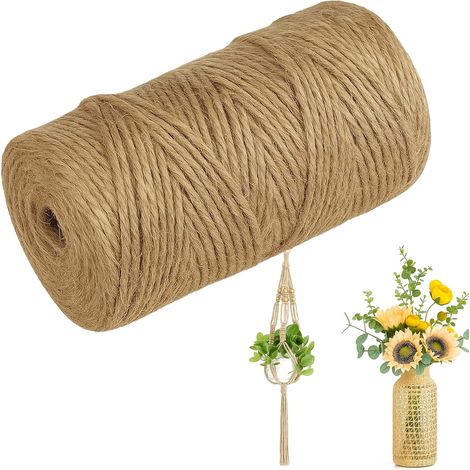 Ficelle de jute 3 mm x 100 m, corde naturelle pour le jardinage et le bricolage, ruban de jute robuste pour reliure végétale et projets de bricolage (1/5)
