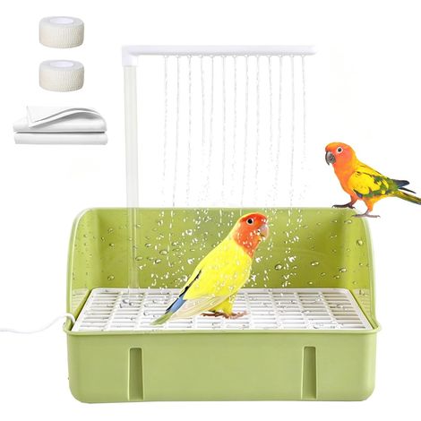 Baignoire Automatique pour Oiseaux,Baignoire Oiseaux Cage,Baignoire Multifonction,Douche à Perroquet à Circulation d'eau Automatique,pour Oiseaux avec Plusieurs Robinets (1/5)