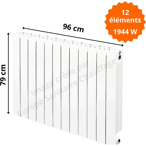 Radiateur aluminium horizontal H.79 x 96 cm VIP 700 Deville 1944 W