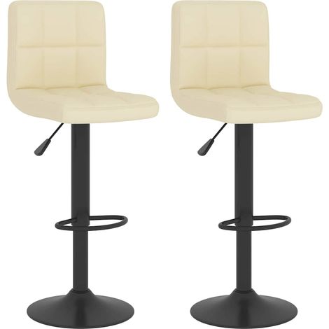 Maison Exclusive - Barhocker 2 Stk. Creme Stoff (1/5)