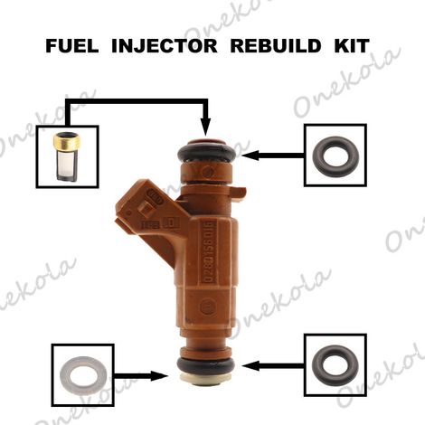 Fuel injector repair kit, O-ring and filter compatible with Mercedes-Benz W220, S350, S430 and S500. (0280156016) (1/2)
