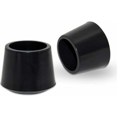 Lot de 4 Embouts Ronds antidérapants en Caoutchouc synthétique pour Pieds de Chaise 30 mm, 3,0 cm de diamètre, Noir (1/5)
