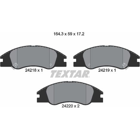 Kit de plaquettes de frein, frein à disque Textar 2421801 KIA 581012FA10