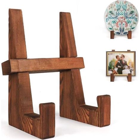 Étagère à recettes - Support en bois - Étagère/porte-assiettes en bois en forme de H - Étagère à livres (1/5)