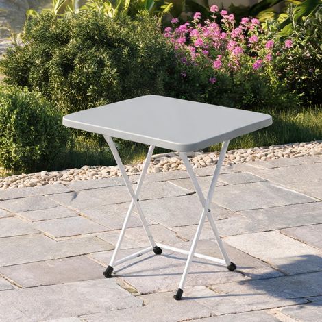 Table de jardin pliante HDPE 76 x 50 x 74 cm gris foncé (1/5)