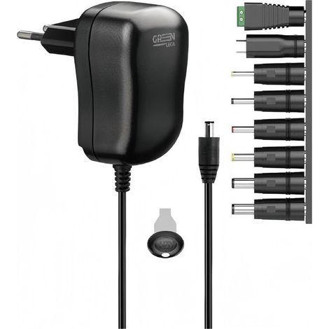 Adaptateur secteur multifonctionnel réglable 30 W 3-12 V avec 8 connecteurs, accessoire d'alimentation universel pour divers appareils. (1/2)