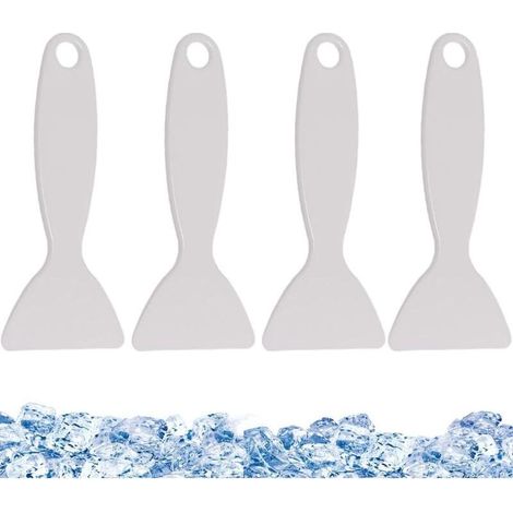 (blanc)Pièces et accessoires pour réfrigérateurs, Lot de 4 pelles de dégivrage portables en plastique pour réfrigérateur et congélateur (1/4)