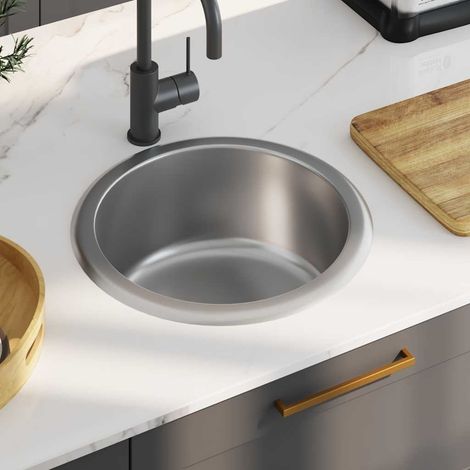 vidaXL Lavello da Cucina con Filtro e Sifone in Acciaio Inox (1/8)