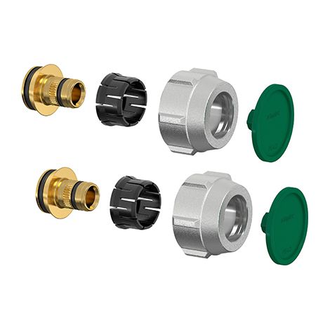 Flamco Klemmverschraubung-Set A3 16x1,5mm x G 3/4" Innengewinde Eurokonus Messing vernickelt (1/3)