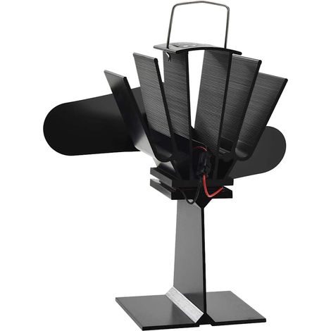 vidaXL Ventilador de estufa accionado por calor 2 aspas negro (1/2)