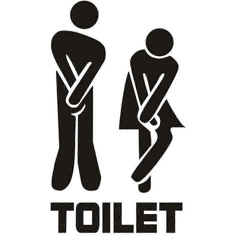 Décoration murale humoristique pour porte de toilettes - Design amovible à monter soi-même pour une décoration intérieure pleine d'humour (1/5)