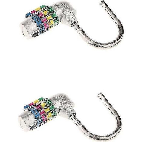 2 cadenas à combinaison à 4 lettres avec code numérique – Argent (1/5)