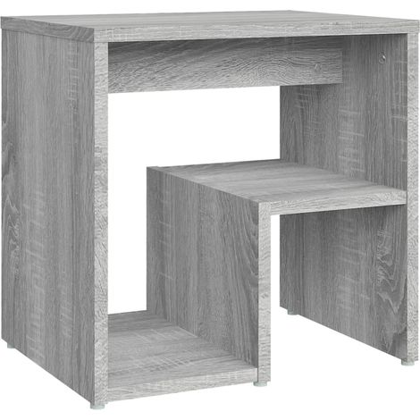 Mesita de noche con estantes 40 x 30 x 40 cm madera contrachapada gris DEC034598