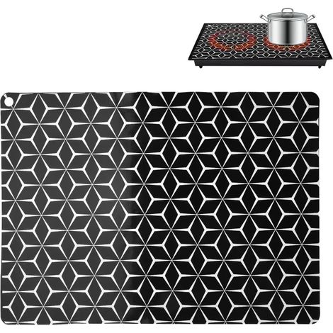 Tapis de cuisson à induction - Grand tapis de protection en silicone pour plaques à induction - Protection magnétique - Résistant à la chaleur et aux rayures - 52 x 78 cm
