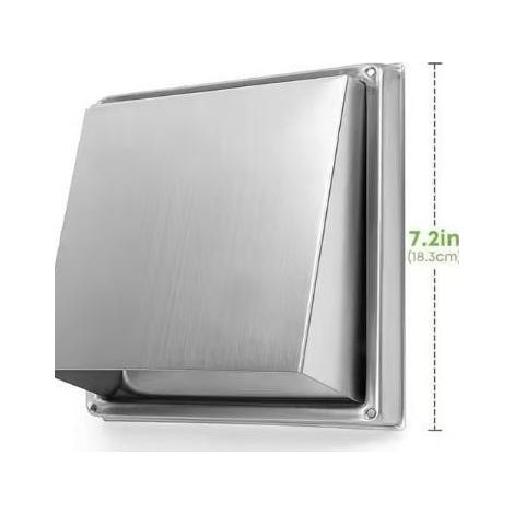 304 Stainless Steel Movable Square Exhaust Vent, Exterior Wall Rainproof Cap, Ventilation Grille, 100mm, 4-inch (1/2)