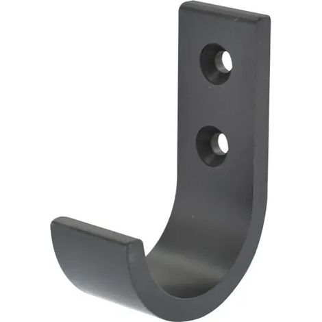 Appendiabiti da parete con 1 gancio in alluminio nero L. 25 x A. 70 x P. 50 mm