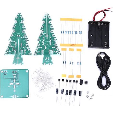 Elektronischer 3D-Weihnachtsbaum-Bausatz, Stereo-LED-Weihnachtsdekoration, 7 Farben (1/5)