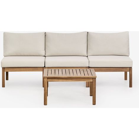 SKLUM 3-teiliges modulares Sofa-Set aus Akazienholz mit Couchtisch Branson              Akazie Braun                     