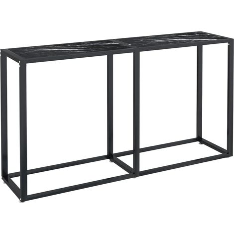 Maison Exclusive - Table console Marbre noir 140x35x75,5 cm Verre trempé