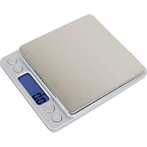 Balance Numérique De Cuisine - Précision 0,1 G - Affichage LCD - Fonction Tare Automatique - Acier Inoxydable Et ABS - 2 Plateaux - 2 Piles AAA - 1 Pièce (1/5)