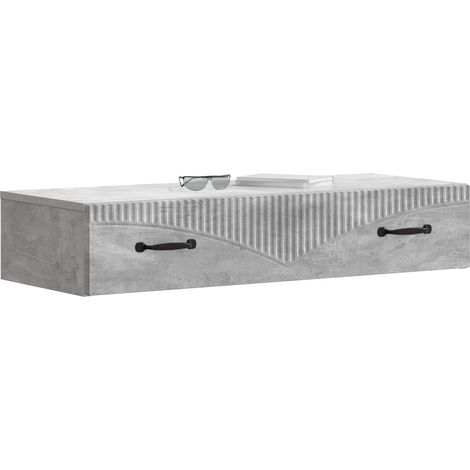 Maison Exclusive - Tavolino da Parete Laterale Grigio Cemento 87,5 x 34,5 x 17 cm