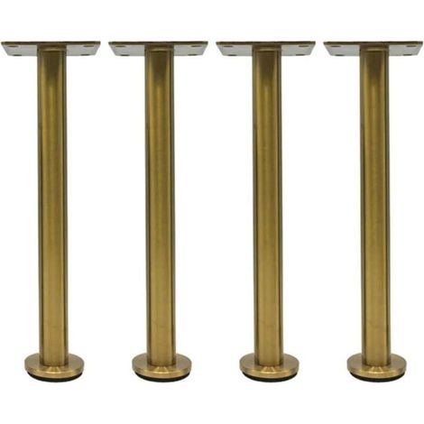 Gambe per divano regolabili in acciaio inossidabile da 25 cm, gambe per mobili in metallo con staffa nera, set di 4 gambe per mobili (1/4)