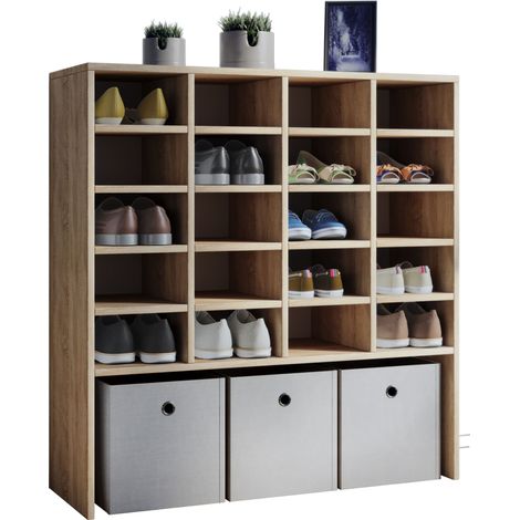 Hinsol XL Schuhschrank 20 Fächer und 1 breites Fach Sonoma-Eiche dekor.
