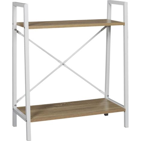Etagere bois et metal blanc 60x70x27 cm